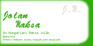 jolan maksa business card