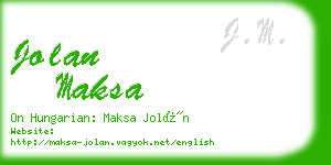 jolan maksa business card